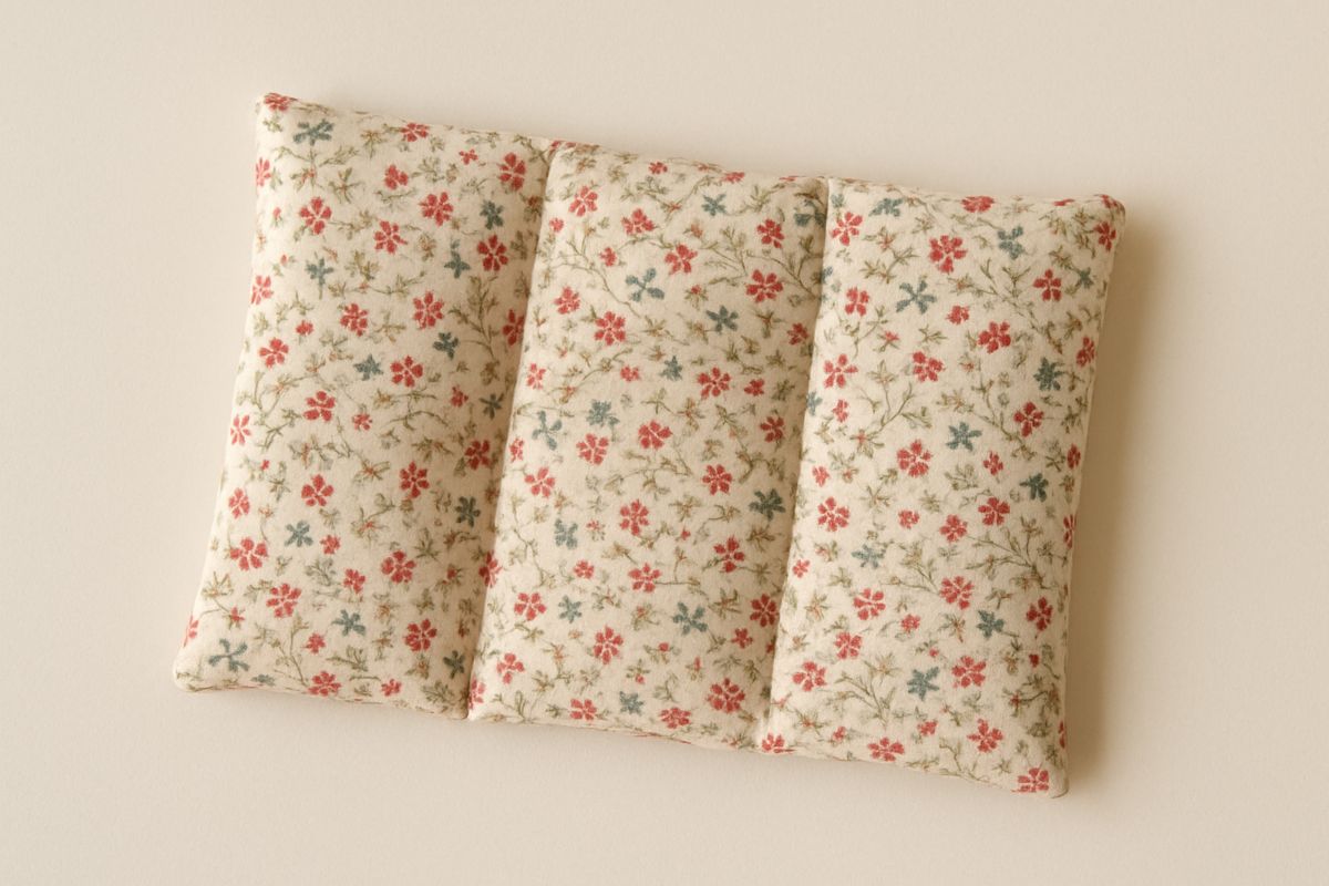 Bouillotte sèche rectangulaire en coton fleuri